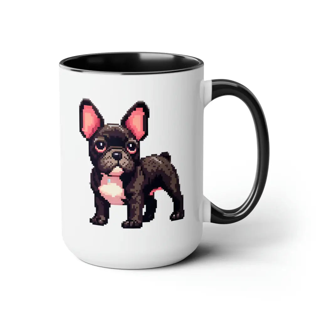 8-Bit Frenchie Bliss 2-Tone Mug - Sip in Style!