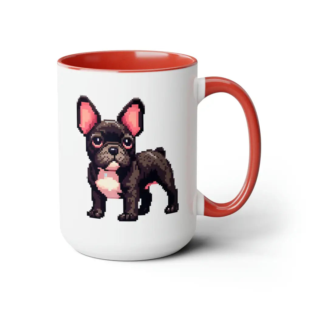 8-Bit Frenchie Bliss 2-Tone Mug - Sip in Style!