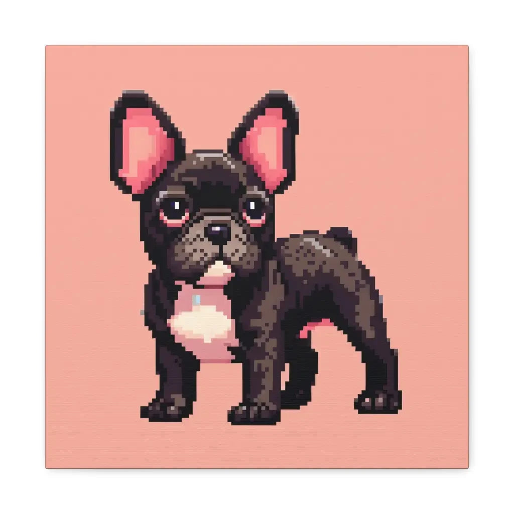 8-Bit Whimsy: French Bulldog Pixel Art Canvas - 10″ x