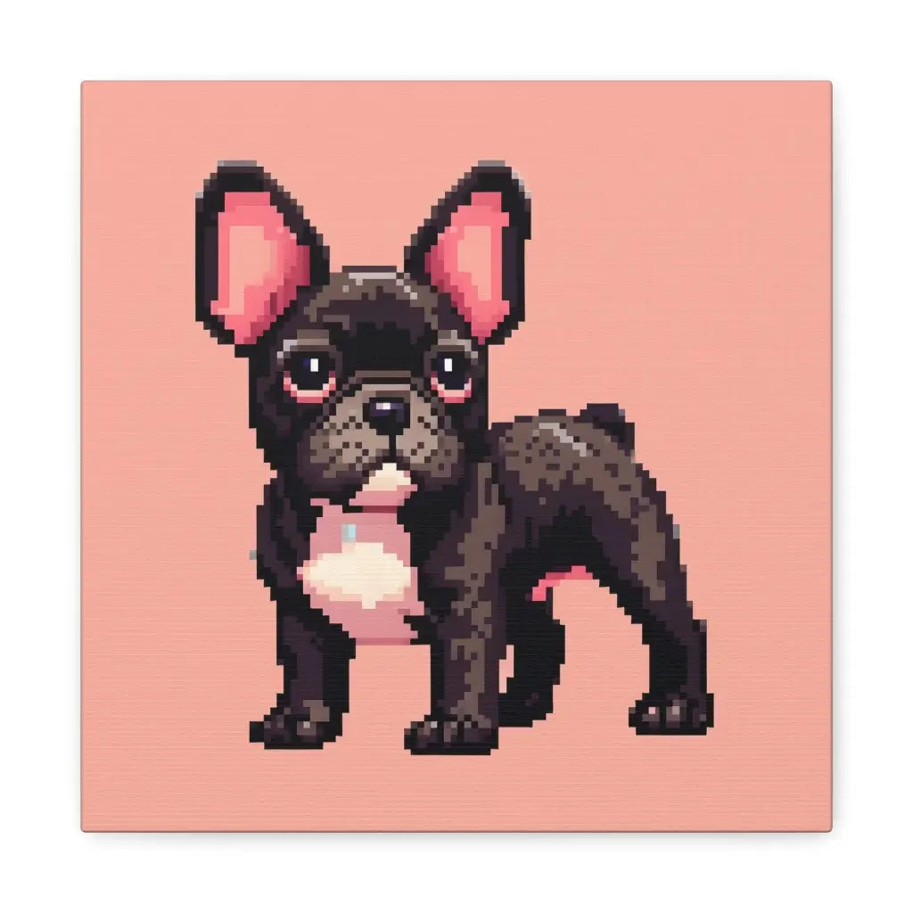 8-Bit Whimsy: French Bulldog Pixel Art Canvas - 12″ x