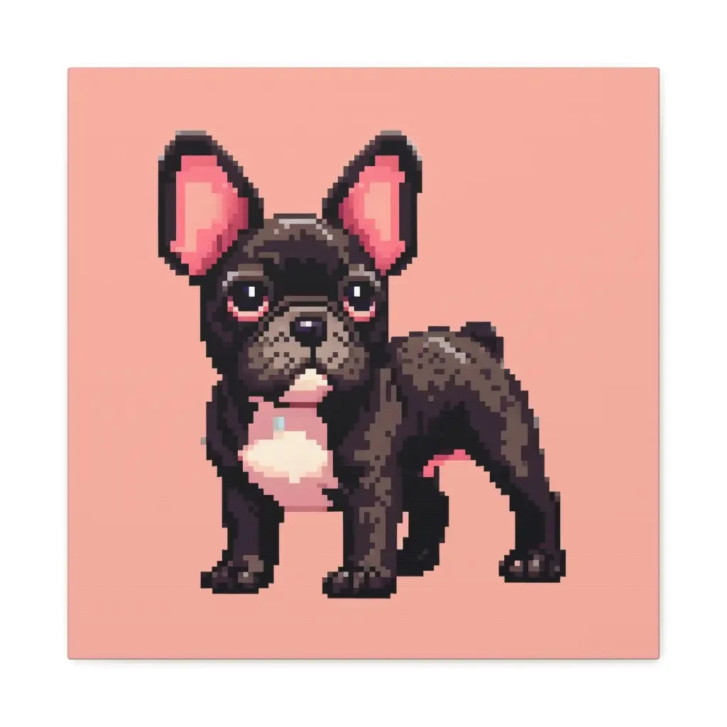 8-Bit Whimsy: French Bulldog Pixel Art Canvas - 20″ x