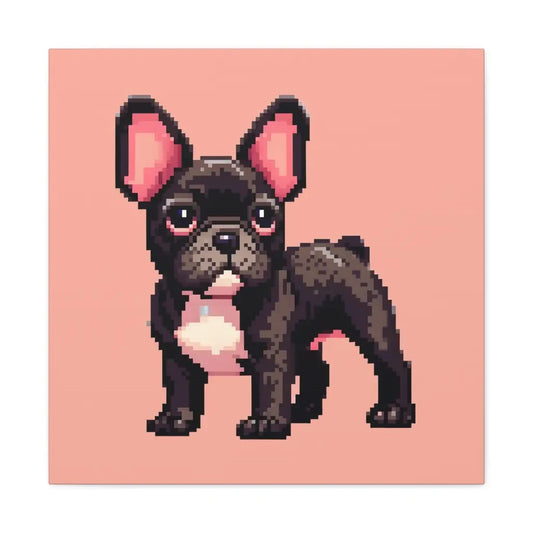 8-Bit Whimsy: French Bulldog Pixel Art Canvas - 24″ x