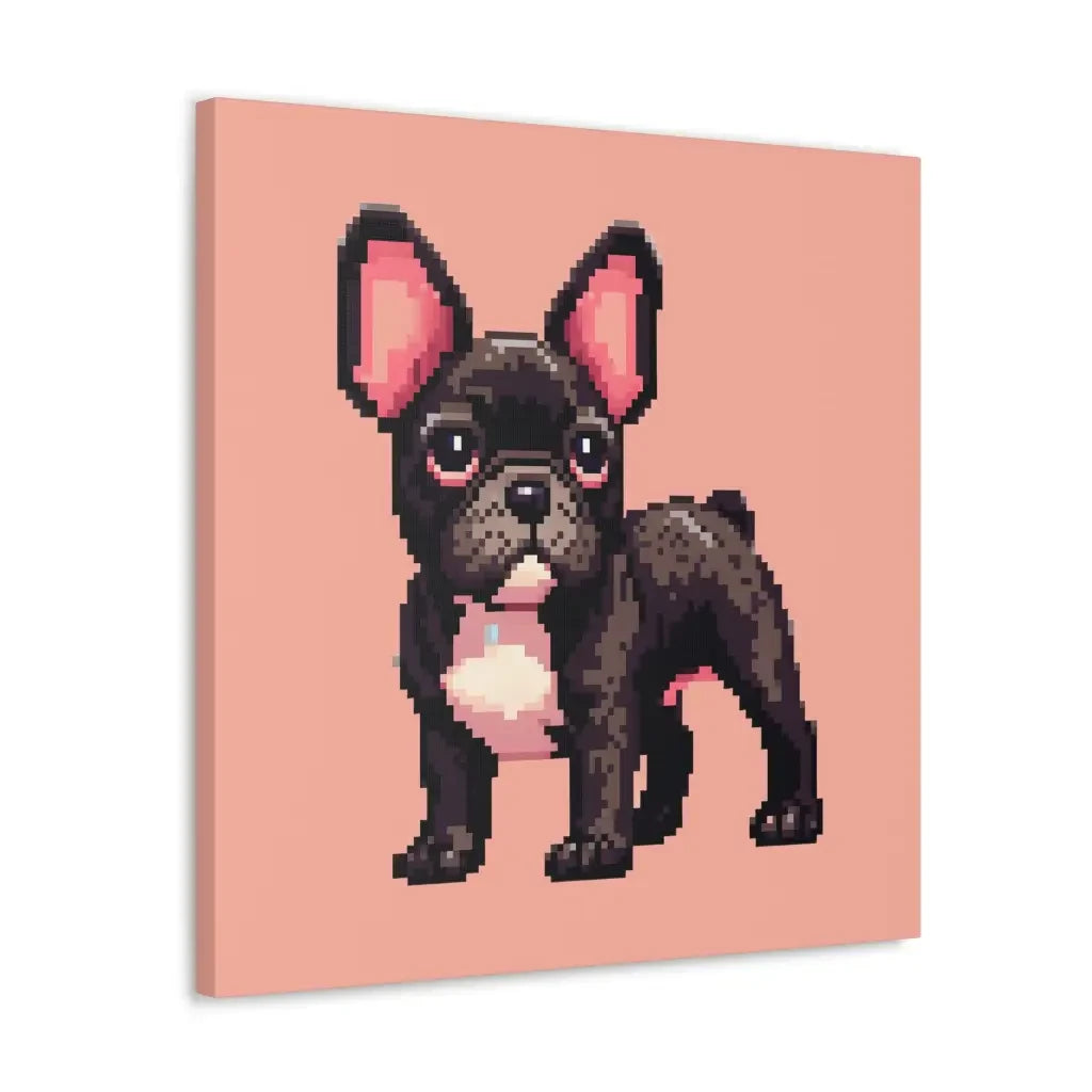 8-Bit Whimsy: French Bulldog Pixel Art Canvas