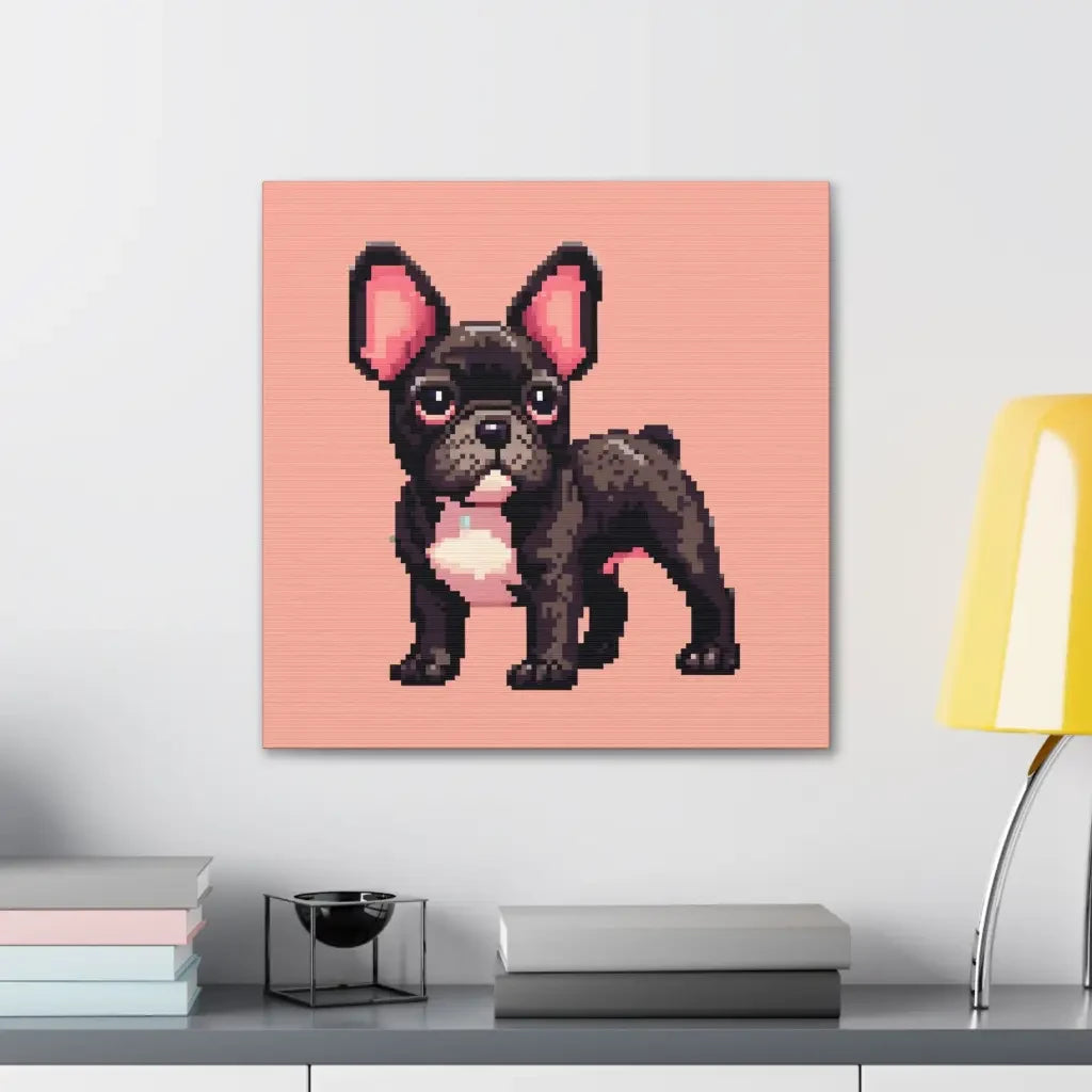 8-Bit Whimsy: French Bulldog Pixel Art Canvas