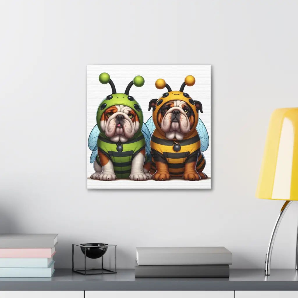 Bug Buddies Bulldogs Canvas: Adorable Insect Couture!