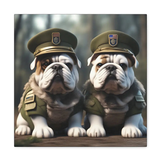 Bulldog Brigade: Military Paws Canvas – Little Soldiers