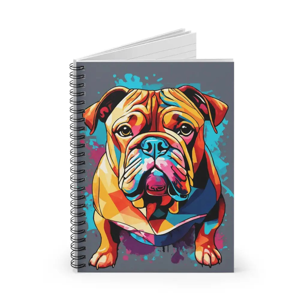 Bulldog Color Splash Spiral Notebook - Ruled Line One Size