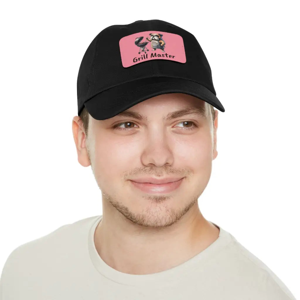 Bulldog Grill Master Dad Hat with BBQ Patch - Black / Pink