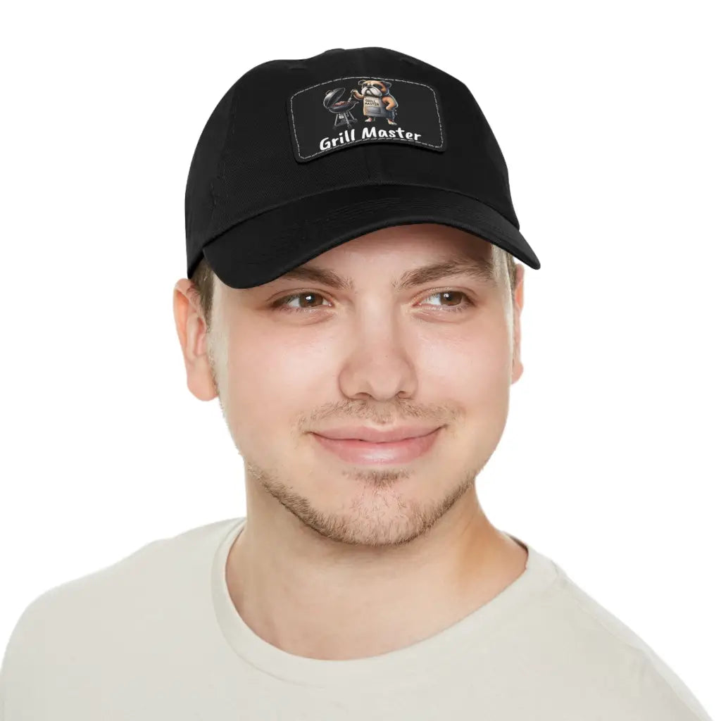 Bulldog Grill Master Dad Hat with BBQ Patch - Black