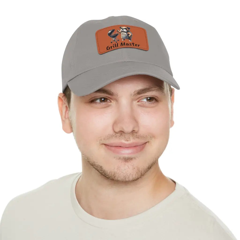 Bulldog Grill Master Dad Hat with BBQ Patch - Grey / Light