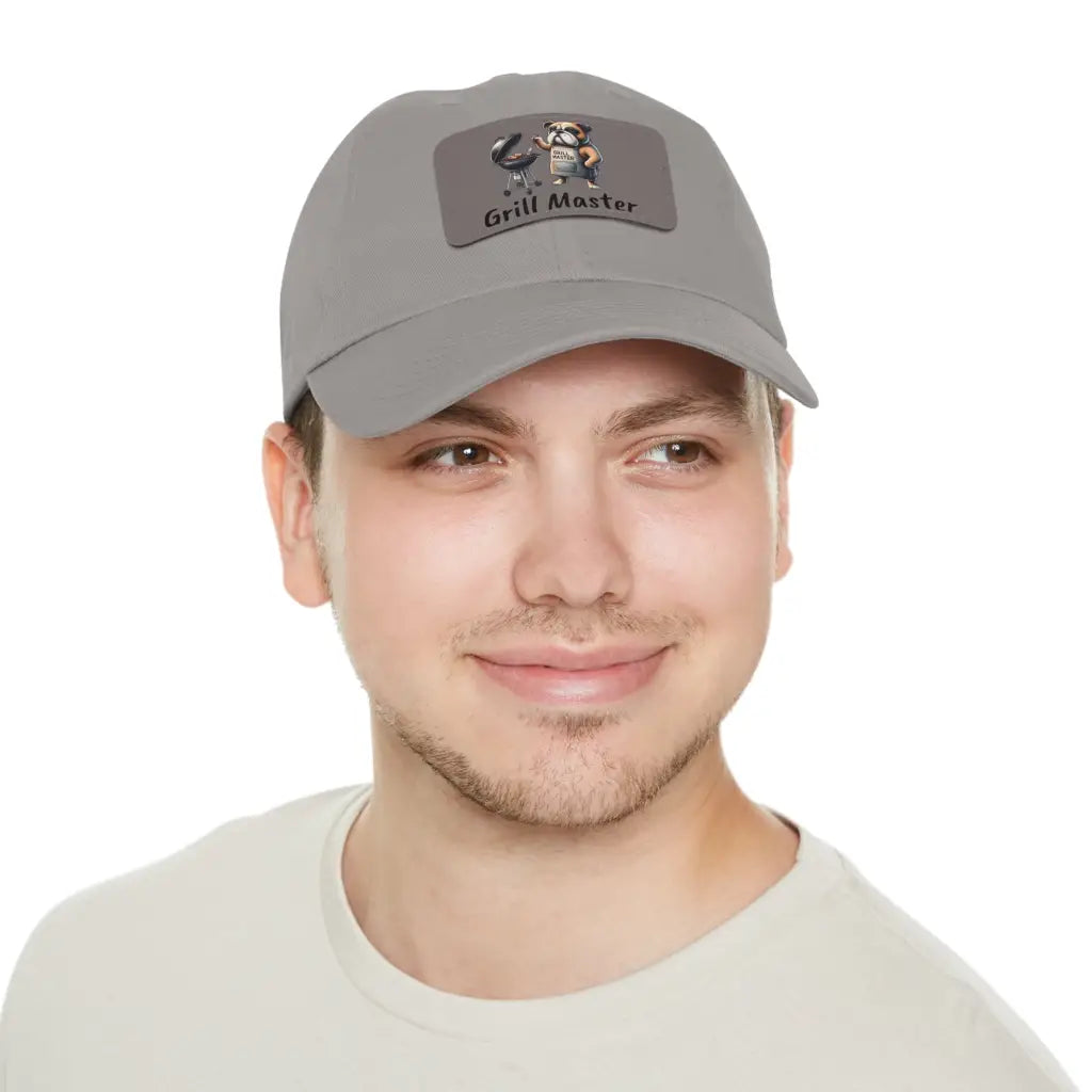 Bulldog Grill Master Dad Hat with BBQ Patch - Grey