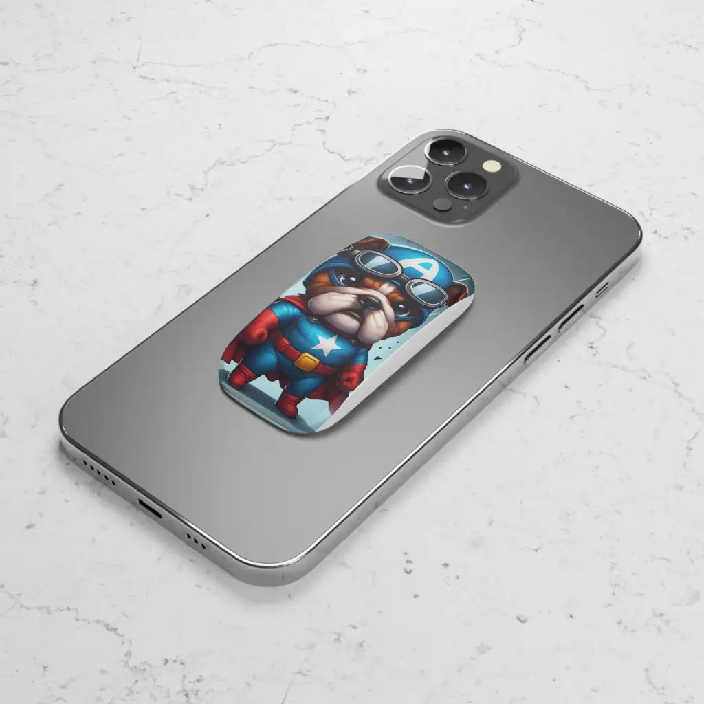 Bulldog Hero Blue Phone Click-On Grip - Accessories