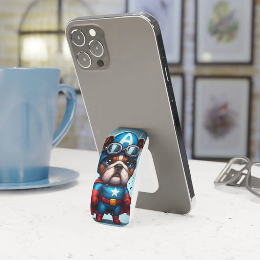 Bulldog Hero Blue Phone Click-On Grip - Glossy / One size