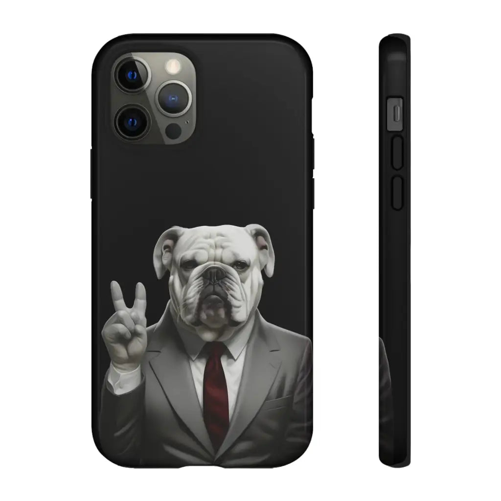 Bulldog Nixon Presidential Paws Phone Case - iPhone 12 Pro