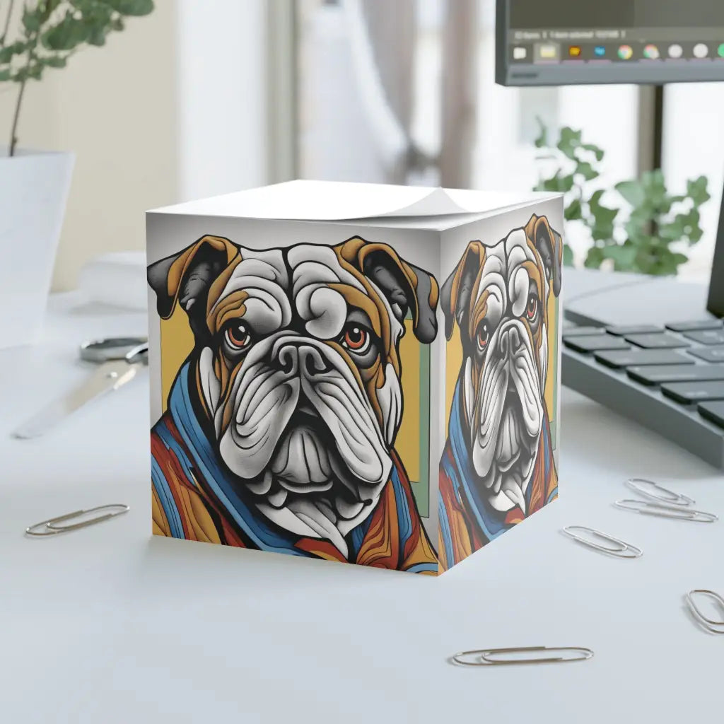 Bulldog Muse Memo Cube - Unleash Your Creativity! White