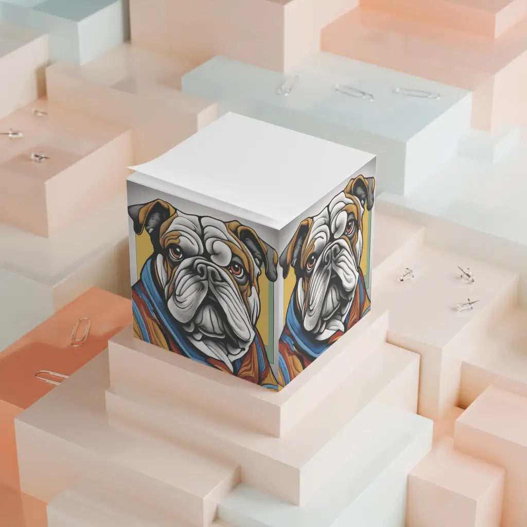 Bulldog Muse Memo Cube - Unleash Your Creativity! White
