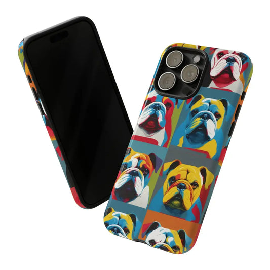 Bulldog PopArt Fusion Phone Case: Canine Color Explosion!