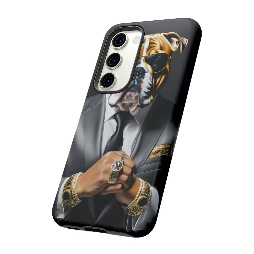 Bulldog Silver Suit Vibes Dual-Layer Phone Case