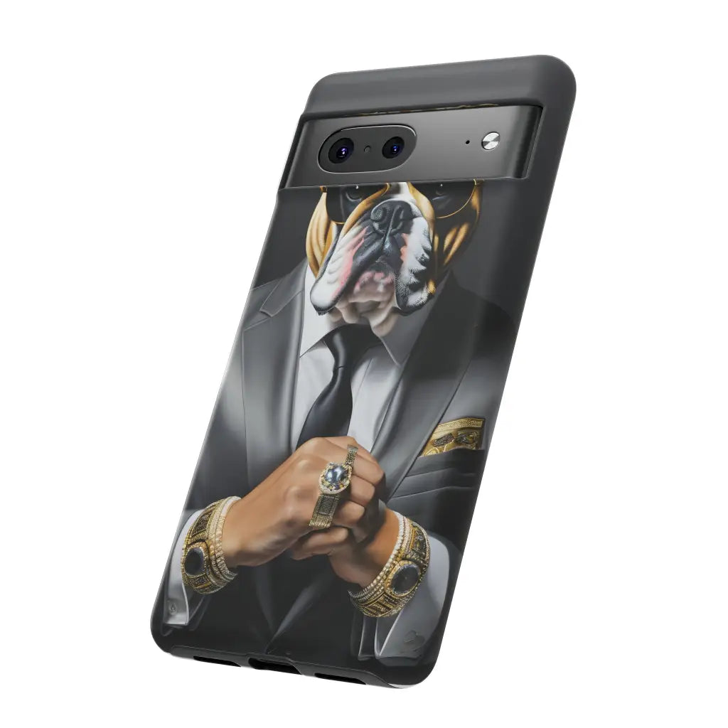 Bulldog Silver Suit Vibes Dual-Layer Phone Case