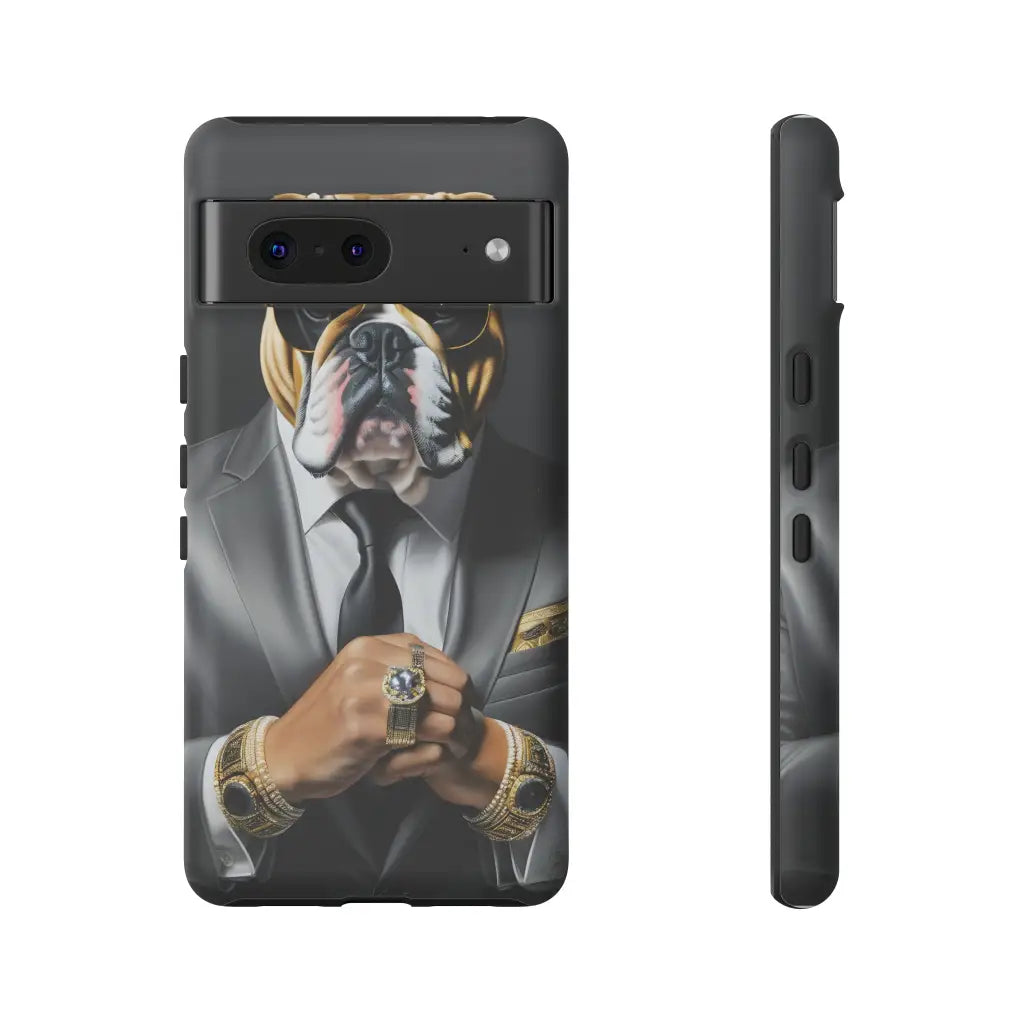 Bulldog Silver Suit Vibes Dual-Layer Phone Case - Google