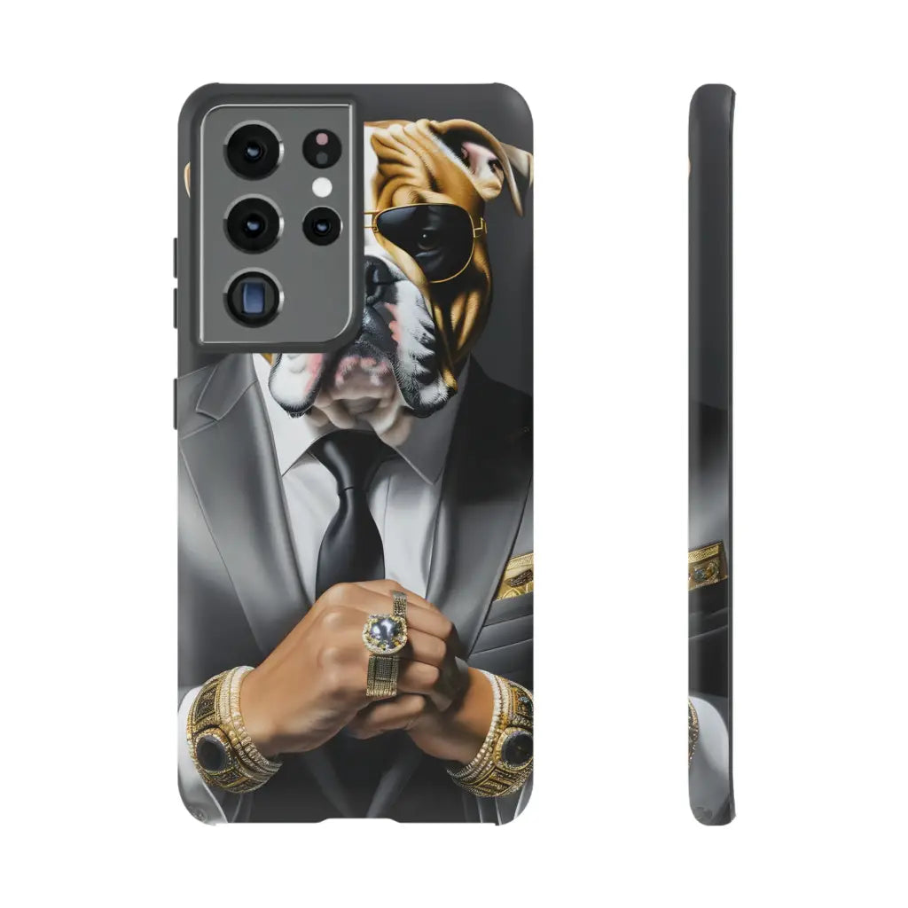 Bulldog Silver Suit Vibes Dual-Layer Phone Case - Samsung
