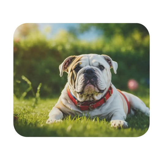 Sunny Bulldog Pup Mouse Pad - Bask in Canine Cuteness