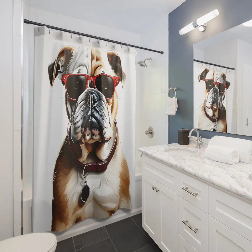 Bulldog Sun Seeker Shower Curtain: A Splash of Canine