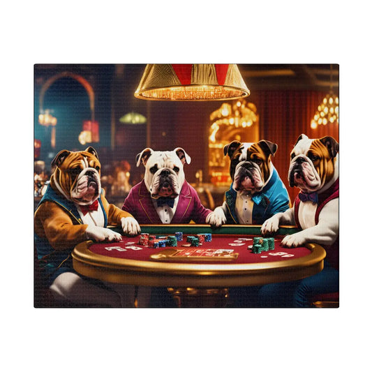 Bulldogs Playing Poker Canvas: A Paw-some Card Game