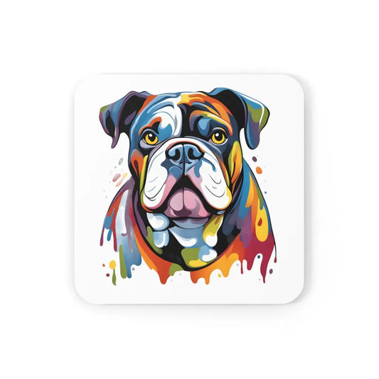 Charming Bulldog Head Coaster Set (4-Pack) - Cork / 3.75’