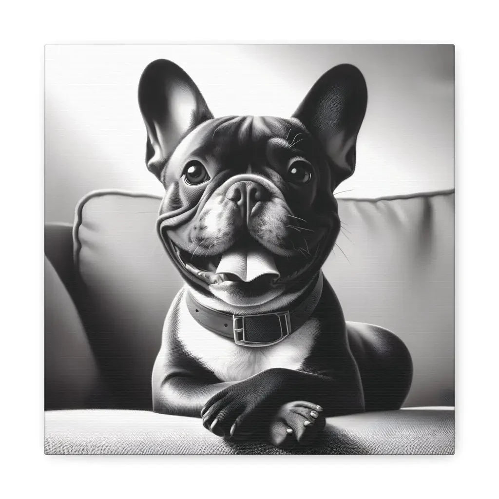 Chic and Composed: French Bulldog Elegance Canvas - 12″ x