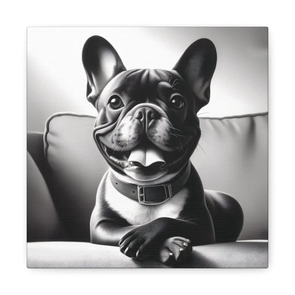 Chic and Composed: French Bulldog Elegance Canvas - 16″ x