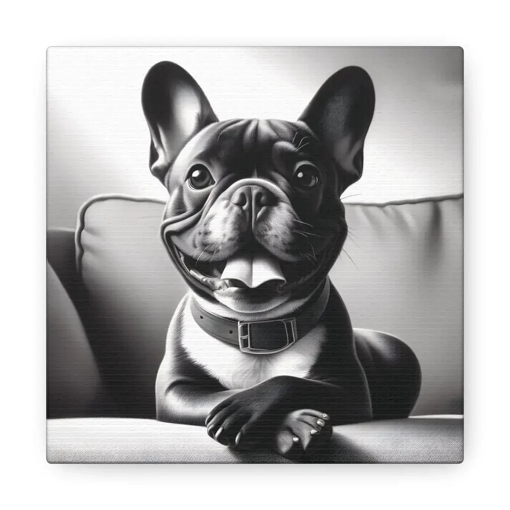 Chic and Composed: French Bulldog Elegance Canvas - 6″ x