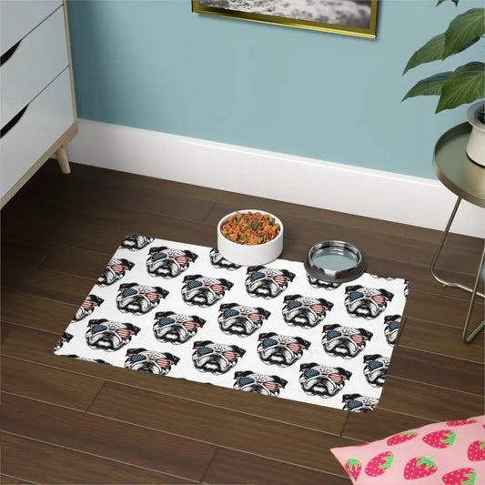 Cool Shades Bulldog Harmony Pet Food Mat - 12’ × 18’