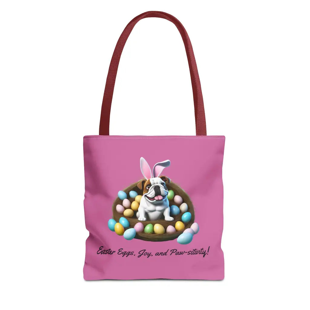 Easter Bulldog Tote - 13’ × 13’’ / Red Bags