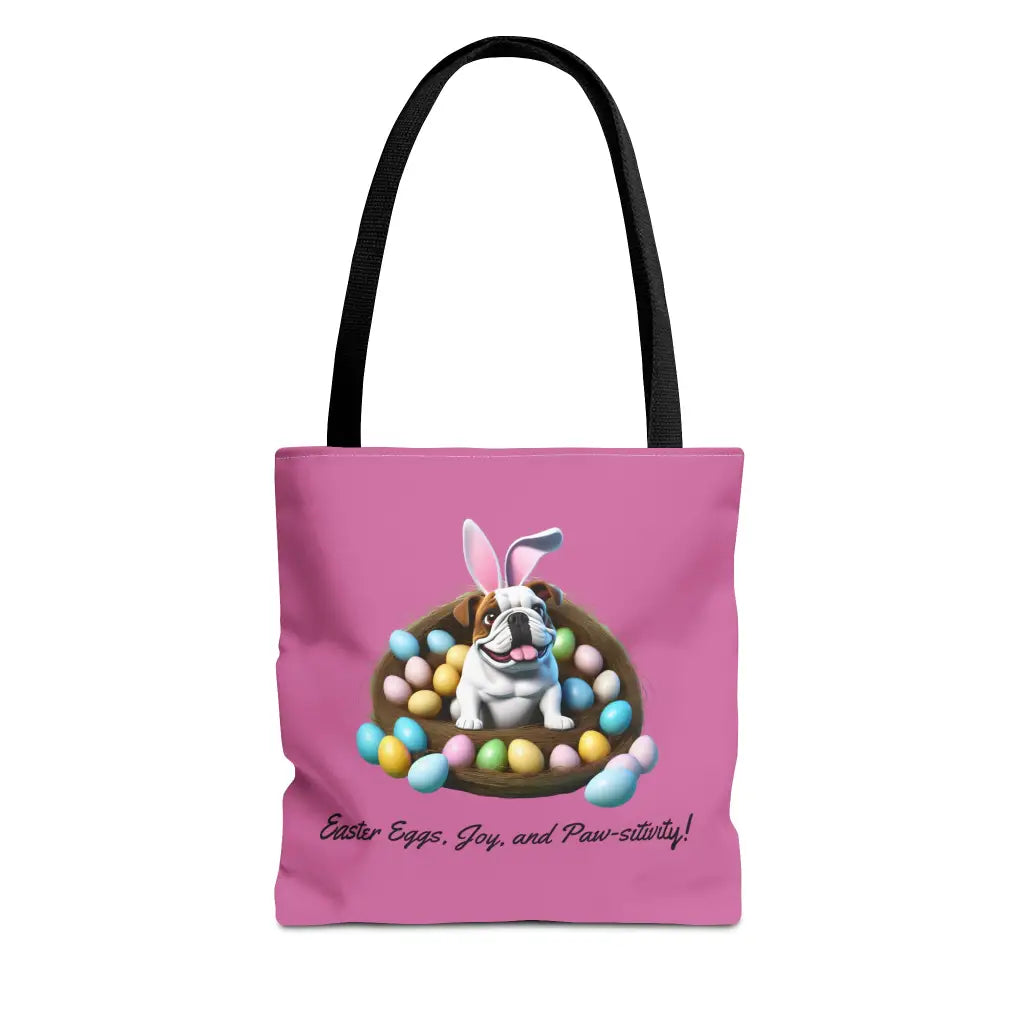 Easter Bulldog Tote - 16’ × 16’’ / Black Bags