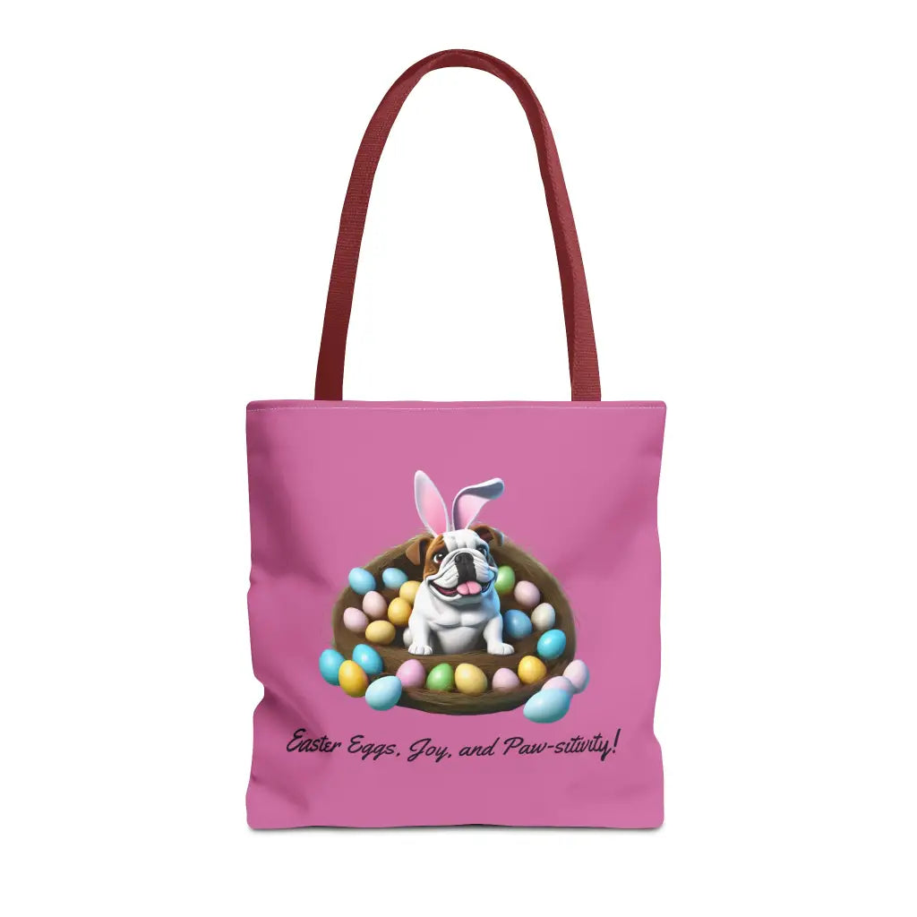 Easter Bulldog Tote - 16’ × 16’’ / Red Bags