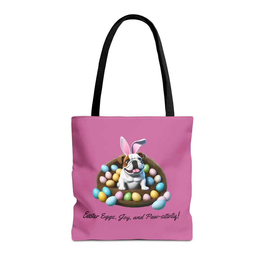 Easter Bulldog Tote - 13’ × 13’’ / Black Bags