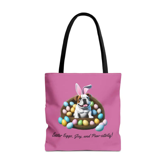 Easter Bulldog Tote - 18’ × 18’’ / Black Bags
