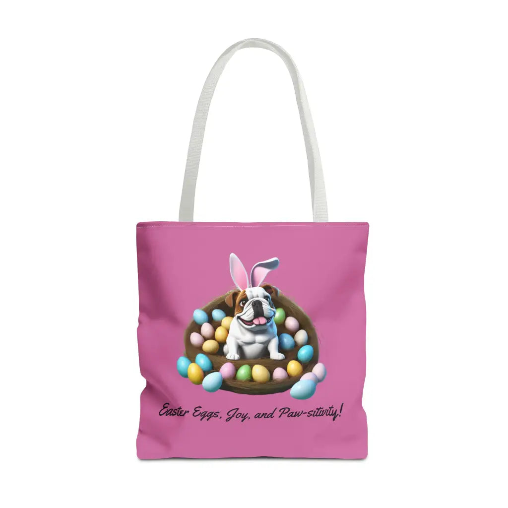 Easter Bulldog Tote - 18’ × 18’’ / White Bags