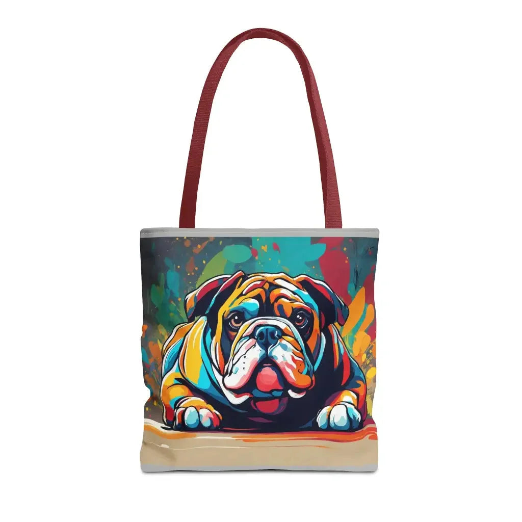 Good Boy Charm Bulldog Tote Bag - 16’ × 16’’ / Red Bags