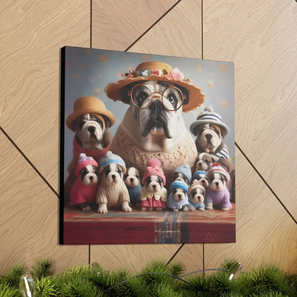 Grandma’s Love: Bulldog Family Canvas