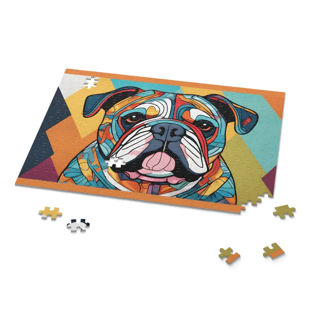 Majestic Mosaic Bulldog Puzzle Collection: Artistic