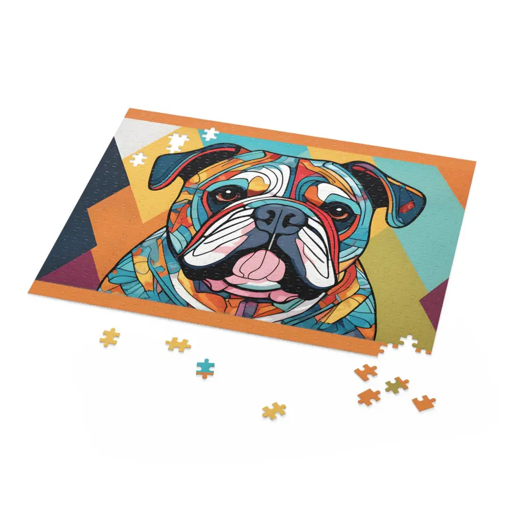 Majestic Mosaic Bulldog Puzzle Collection: Artistic