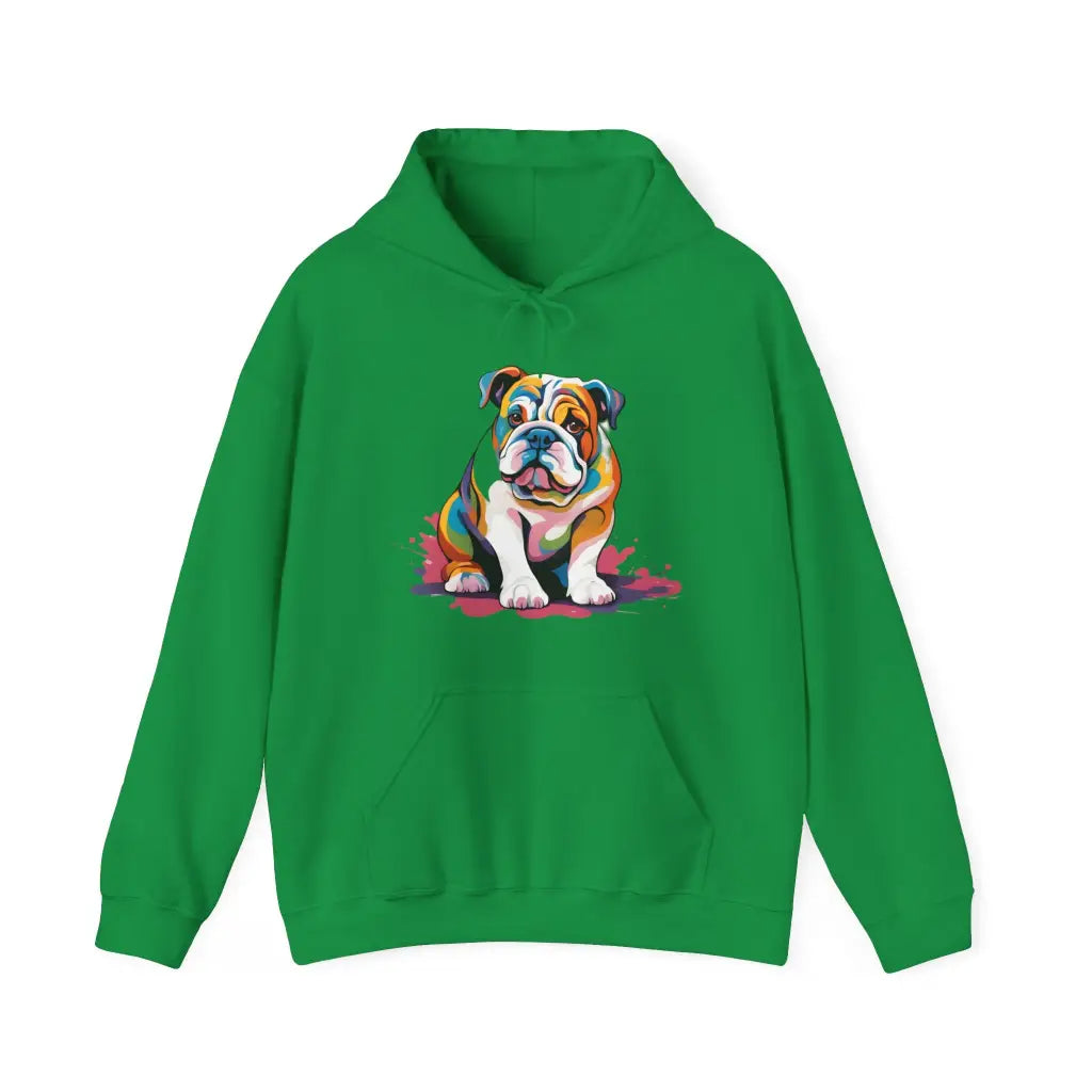 Pastel Painted Bulldog Bliss Hooded Sweatshirt - Irish