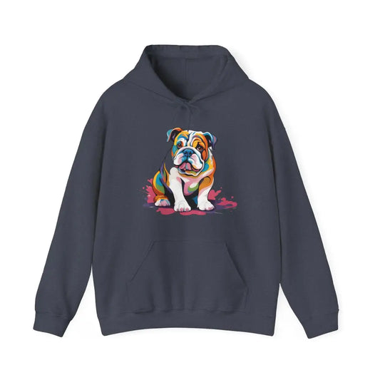 Pastel Painted Bulldog Bliss Hooded Sweatshirt - Heather
