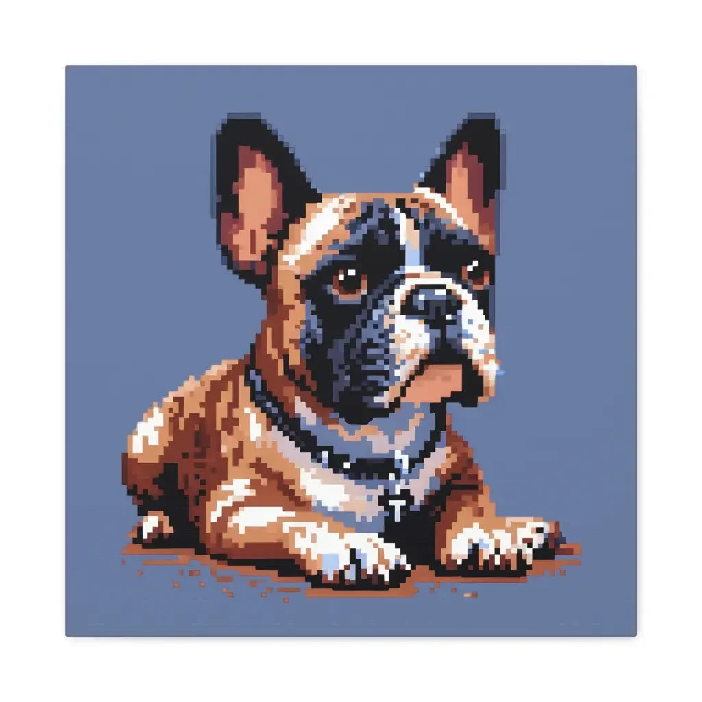 Pixelfied Elegance: 16-Bit French Bulldog Canvas - 20″ x