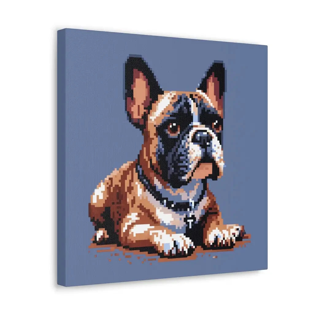 Pixelfied Elegance: 16-Bit French Bulldog Canvas