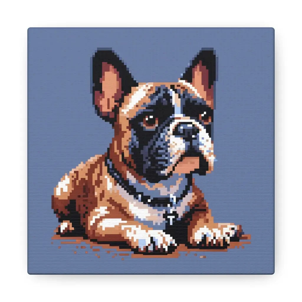 Pixelfied Elegance: 16-Bit French Bulldog Canvas - 6″ x
