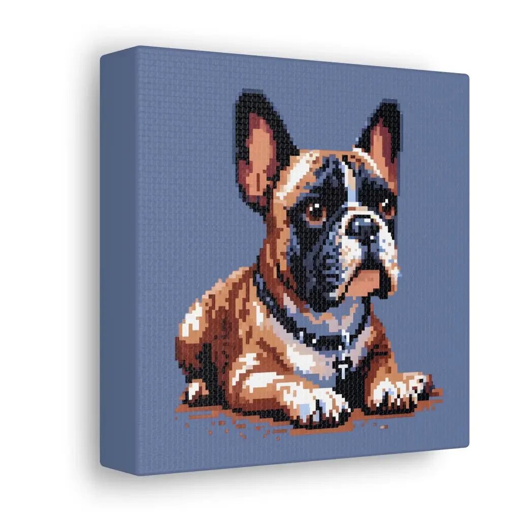 Pixelfied Elegance: 16-Bit French Bulldog Canvas