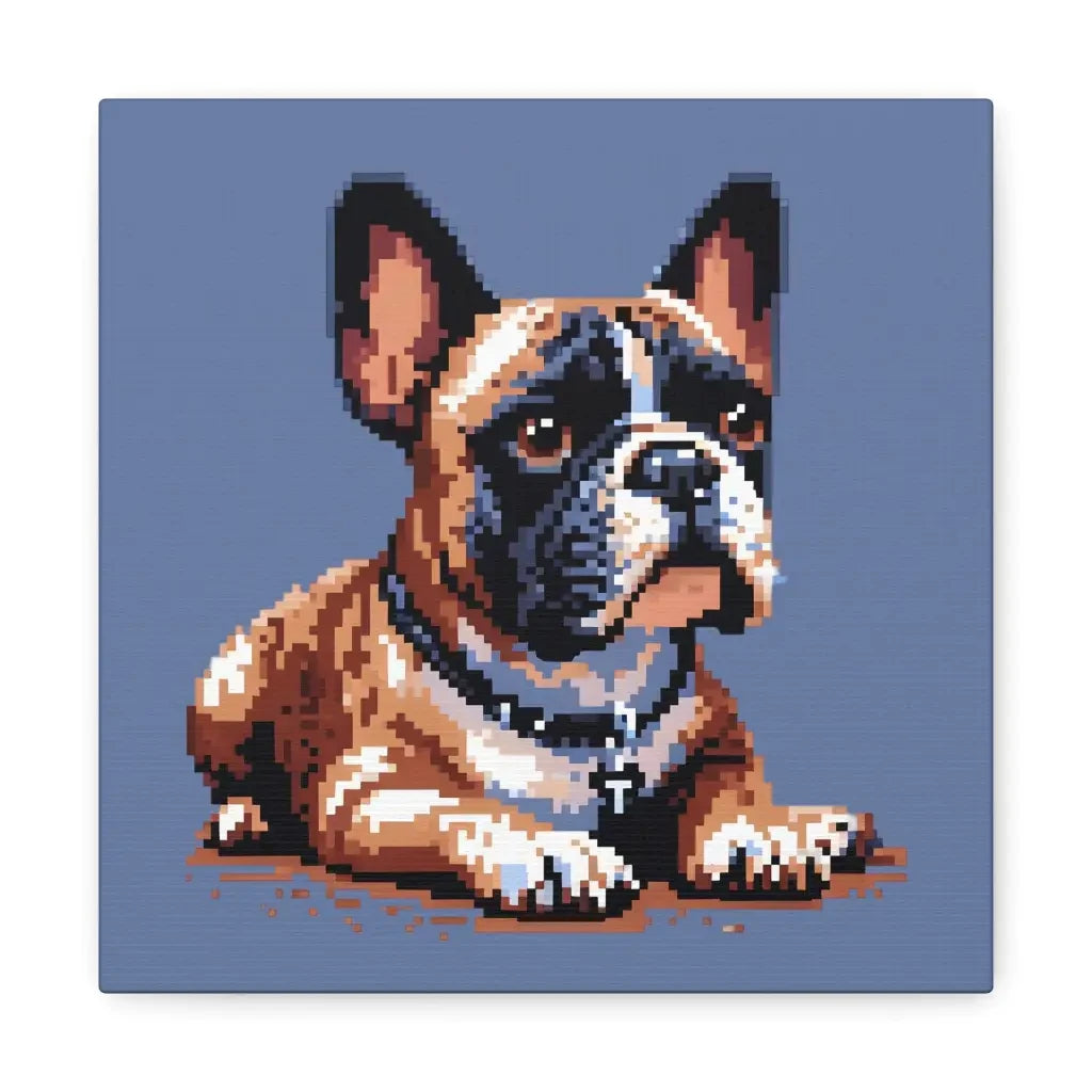 Pixelfied Elegance: 16-Bit French Bulldog Canvas - 16″ x